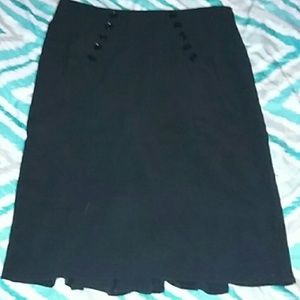 Black Pencil Skirt with Buttons